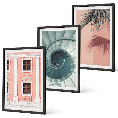 Set 3 slike u okviru Pastelna spiralna arhitektura