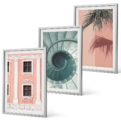 Pastelna spiralna arhitektura set od 3 slike u okviru