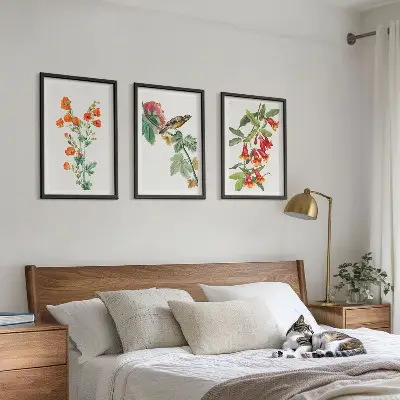 Zidna galerija oslikano cvijeće i ptice