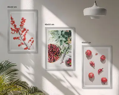 Zidna galerija minimalizam s motivom crvenih plodova biljaka