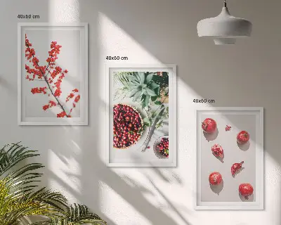 Zidna galerija minimalizam s motivom crvenih plodova biljaka
