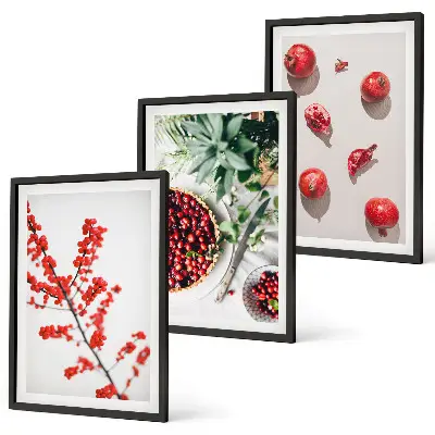 Zidna galerija minimalizam s motivom crvenih plodova biljaka