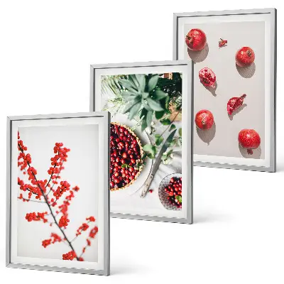 Zidna galerija minimalizam s motivom crvenih plodova biljaka