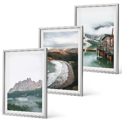 Set 3 slike u okviru Drvena kuća na planinskim plažama