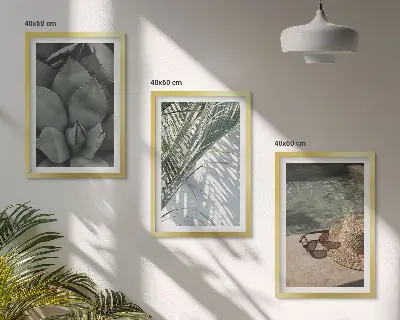 Triptih s tropskim biljkama u okviru