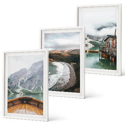 Zidna galerija Planine, jezero, brod, plaža, krajolik