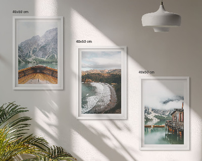 Zidna galerija Planine, jezero, brod, plaža, krajolik