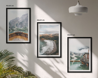 Zidna galerija Planine, jezero, brod, plaža, krajolik