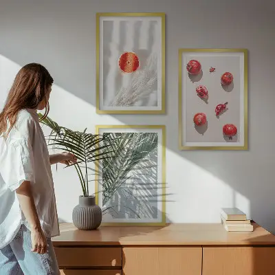 Blagdansko palmino voće set od 3 slike u okviru