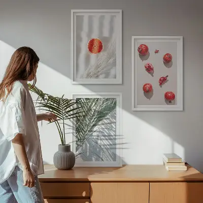 Blagdansko palmino voće set od 3 slike u okviru