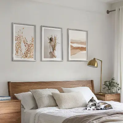 Triptih Rustikalni boho cvjetni motivi u okviru