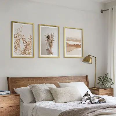 Triptih Rustikalni boho cvjetni motivi u okviru