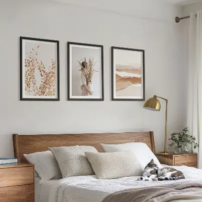 Triptih Rustikalni boho cvjetni motivi u okviru