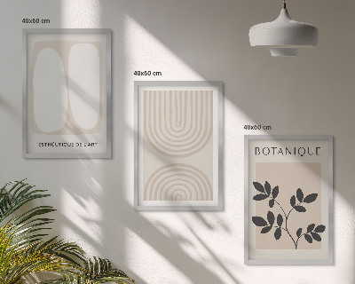 Set 3 slike u okviru Boho plakati s nježnim biljkama