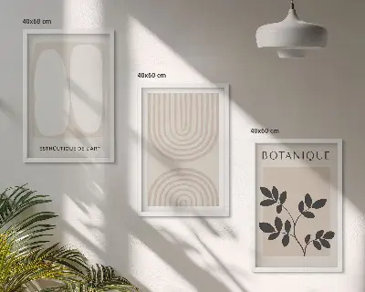 Boho plakati s nježnim biljkama set od 3 slike u okviru