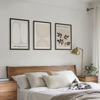 Boho plakati s nježnim biljkama set od 3 slike u okviru