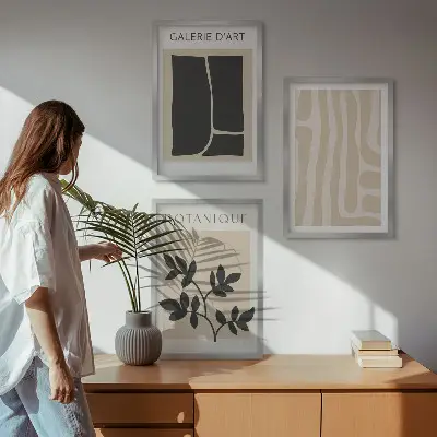 Apstraktni oblici biljaka triptih u okviru