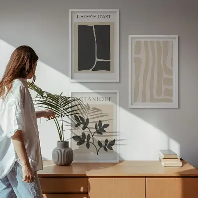 Apstraktni oblici biljaka triptih u okviru