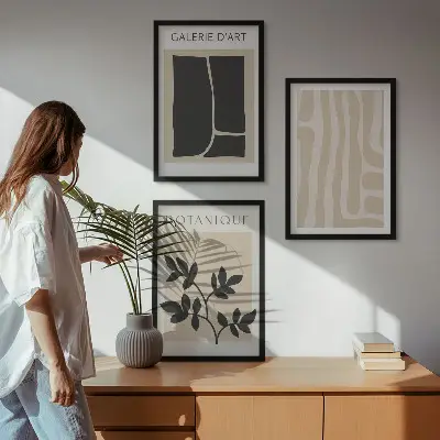 Apstraktni oblici biljaka triptih u okviru