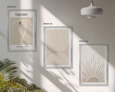 Triptih u okviru Pastelni boho apstraktni posteri
