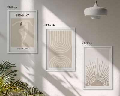 Triptih u okviru Pastelni boho apstraktni posteri