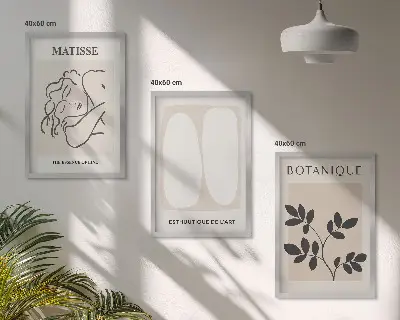 Zidna galerija elegantne botaničke slike u stilu Matissea