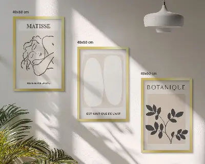 Zidna galerija elegantne botaničke slike u stilu Matissea