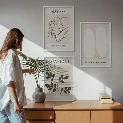 Zidna galerija elegantne botaničke slike u stilu Matissea