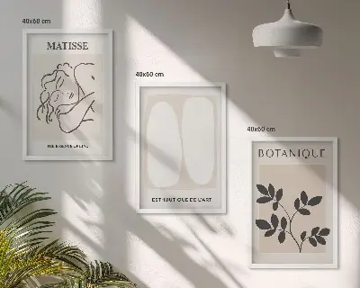 Zidna galerija elegantne botaničke slike u stilu Matissea