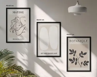 Zidna galerija elegantne botaničke slike u stilu Matissea