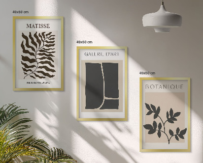 Set 3 slike u okviru Minimalistički biljni plakati
