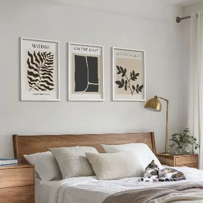 Minimalistički biljni plakati set od 3 slike u okviru