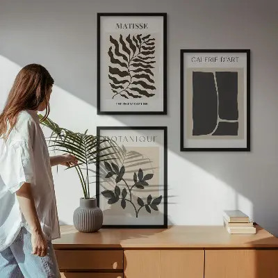 Minimalistički biljni plakati set od 3 slike u okviru