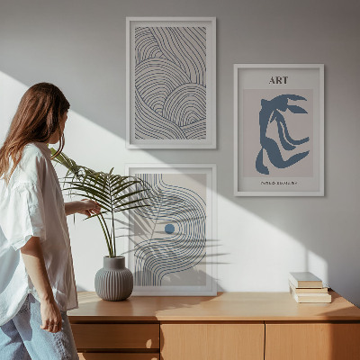 Zidna galerija Apstraktne plave linije