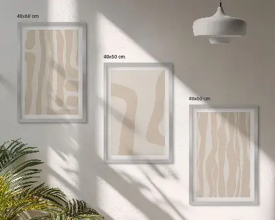 Apstraktni boho uzorci triptih u okviru