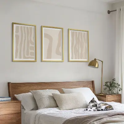 Apstraktni boho uzorci triptih u okviru