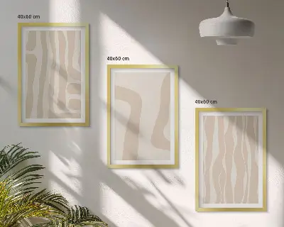 Apstraktni boho uzorci triptih u okviru