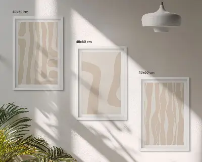 Apstraktni boho uzorci triptih u okviru