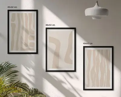 Apstraktni boho uzorci triptih u okviru