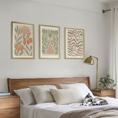 Set 3 slike u okviru Pastelno apstraktno cvijeće