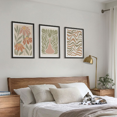 Set 3 slike u okviru Pastelno apstraktno cvijeće