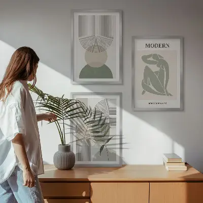 Set 3 slike s motivom biljaka u okviru