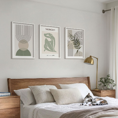 Set 3 slike u okviru Elegantna grafika biljaka