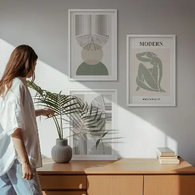 Set 3 slike s motivom biljaka u okviru