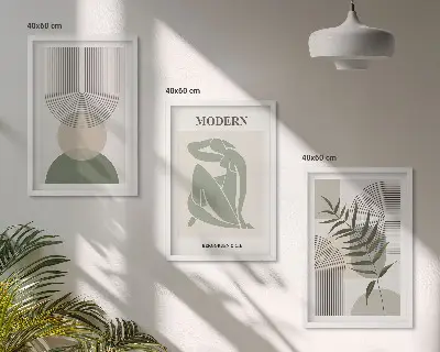 Set 3 slike s motivom biljaka u okviru