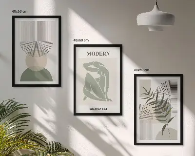 Set 3 slike s motivom biljaka u okviru