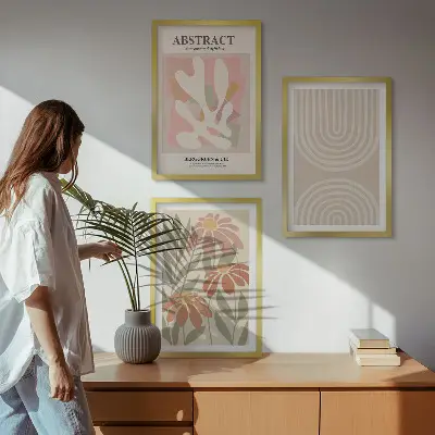 Apstraktni oblici biljaka triptih u okviru