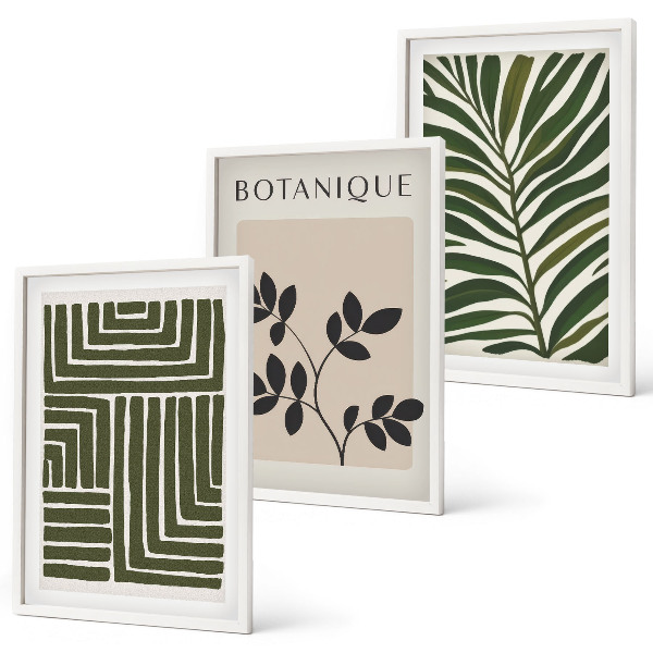 Set 3 slike u okviru Botanički boho minimalizam