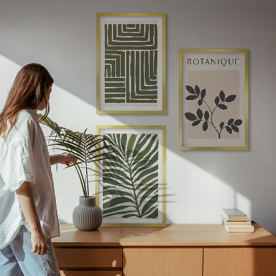 Set 3 slike u okviru Botanički boho minimalizam