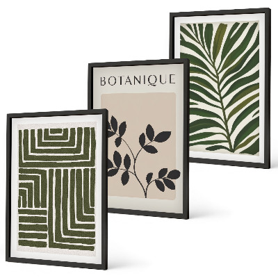 Set 3 slike u okviru Botanički boho minimalizam